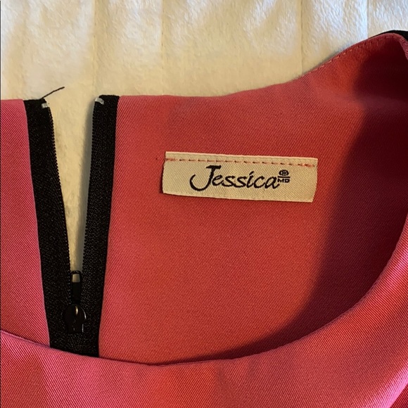 Vintage Black and Pink A Line Dress by Jessica - Picture 3 of 9